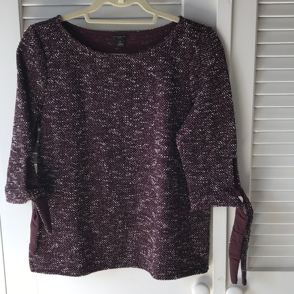 Top deep red -burgundy and white